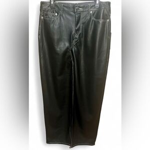 True Religion Black PU Leather Maxi Skirt, Size 29, Style 208281